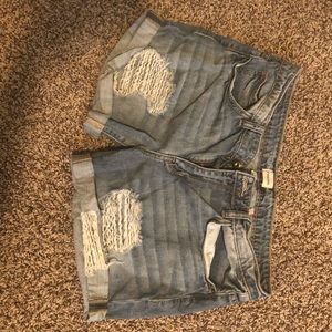 Distressed Denim Shorts